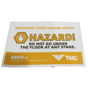 Mezz Floor Load Notice 3 Tonne